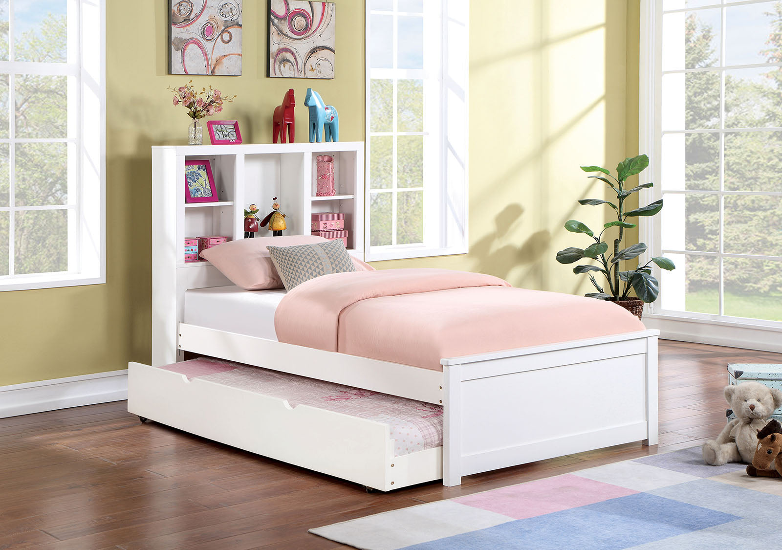 MARILLA - 4 Pc. Full Bedroom Set w/ Storage - FOA7256WH-F-4PC-SR