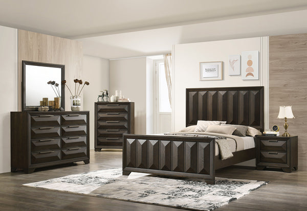 HEXHAM - Queen Bed, Espresso - FM7232BR-Q-BED