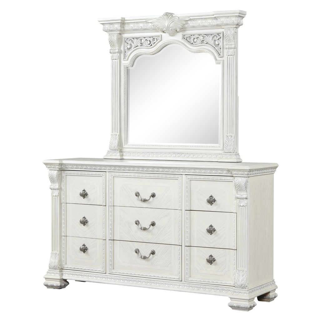 PROMENADE - Dresser w/Jewelry Box, Wire Brushed White - FM70001WH-D