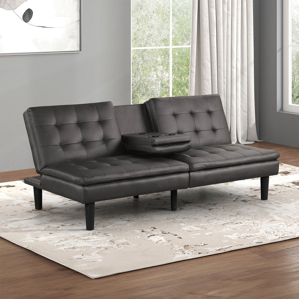 EIDSBERG - Futon Sofa Bed w/ Drop Down Table - FM2908GY