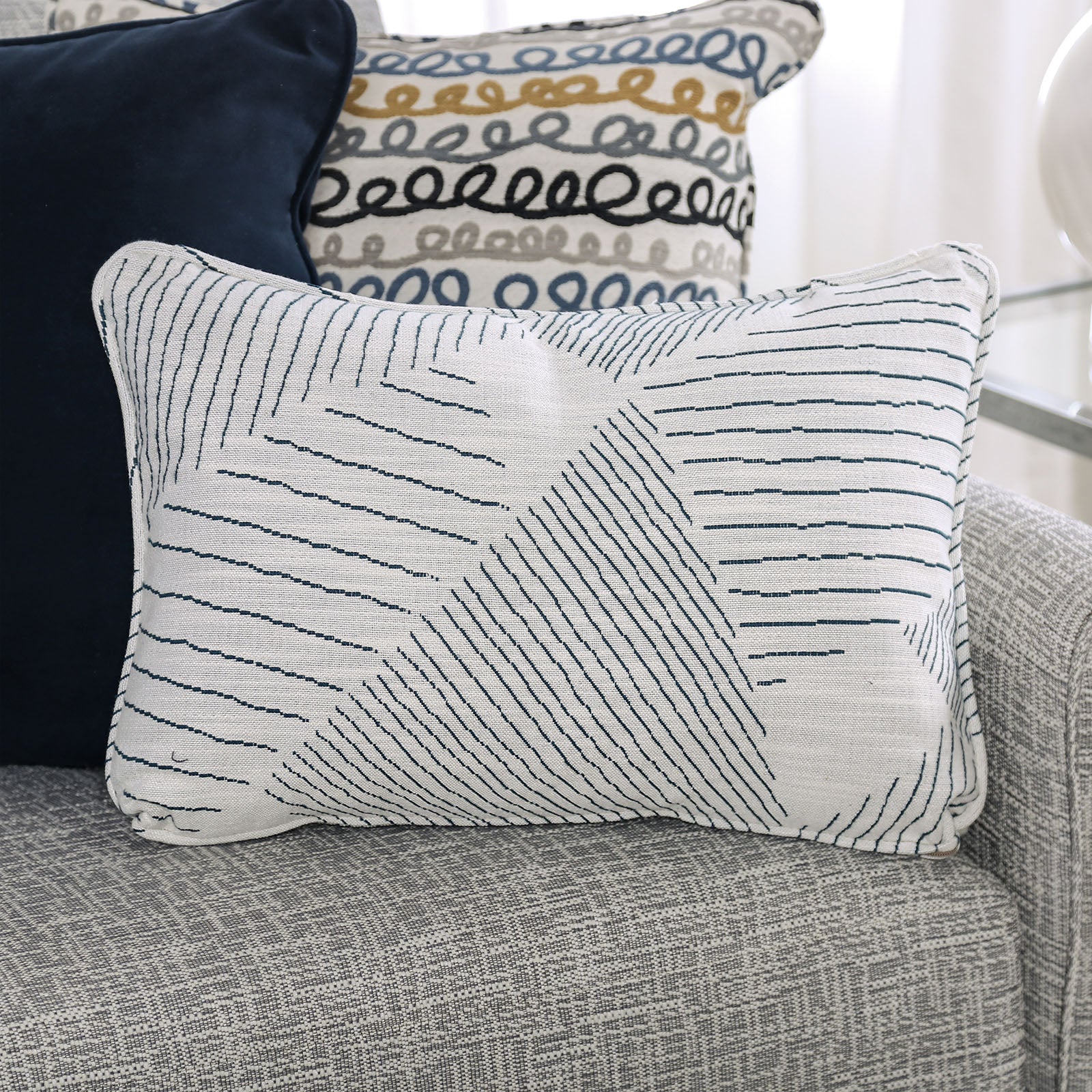 CHANCERY - Sofa, Gray/Navy - SM8194-SF