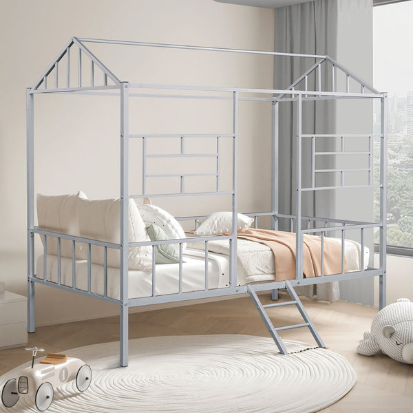 RHONDA - Twin Loft Bed (K/D), Silver - FM-BK908SV-T