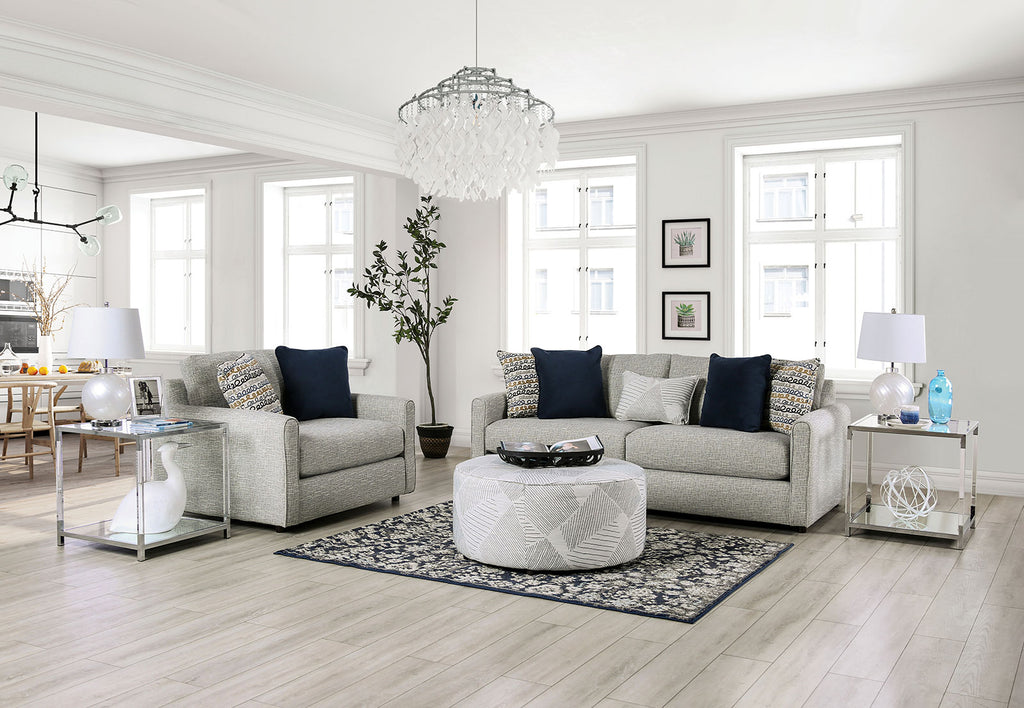 CHANCERY - Chair & Half, Gray/Navy - SM8194-CH