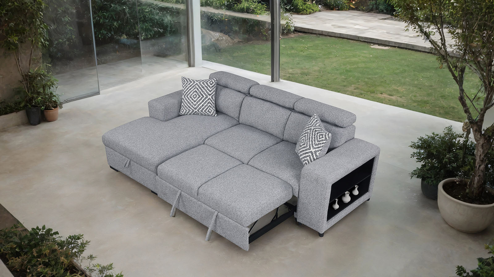 CHATTERIS - Left-Chaise Sectional - FM64000GY-SECT-L