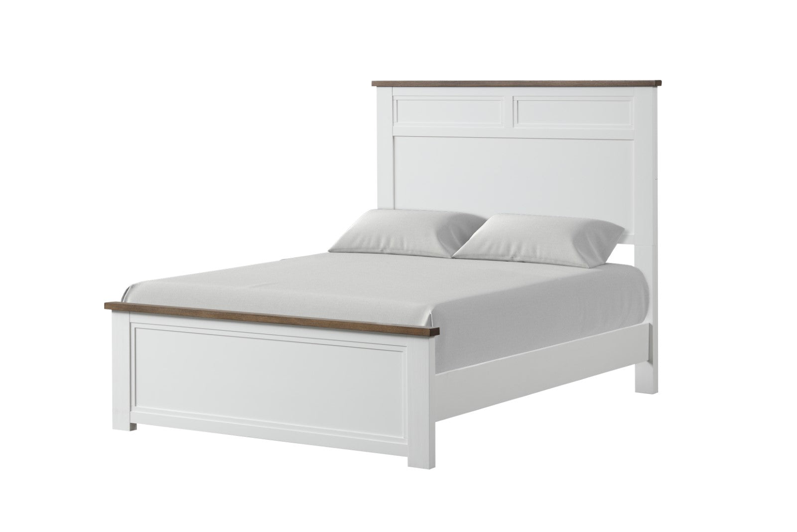 PINETOP - Twin Bed, White/Dark Brown - FM7171WH-T-BED