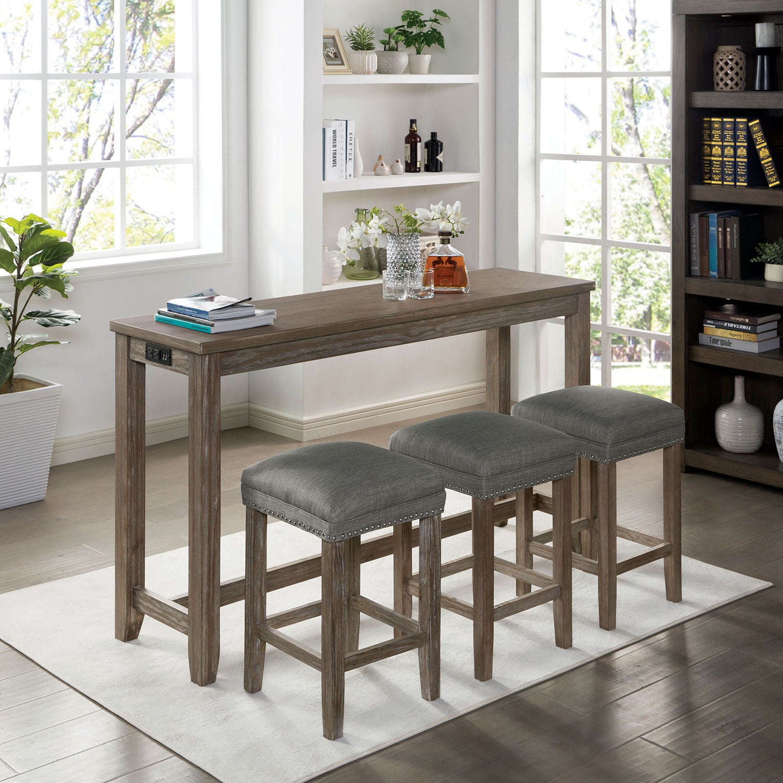 CAERLEON - 4 Pc. Counter Ht. Table Set - CM3474GY-PT-4PK