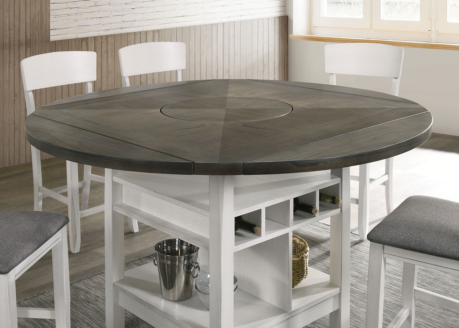 STACIE - 5 PC. Dining Table Set - CM3733WG-RPT-5PC