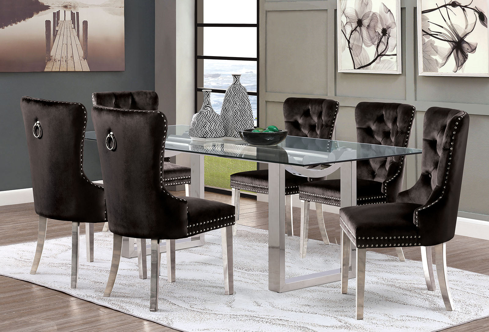 SILVESTRI - 5 Pc. Dining Table Set - FM37000SV-T-5PC