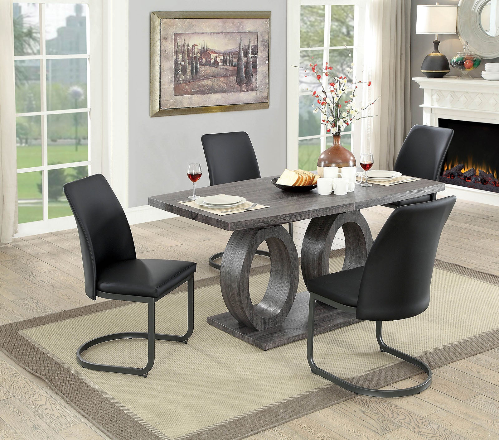 SASKIA - 7 Pc. Dining Table Set - CM3918T-7PC