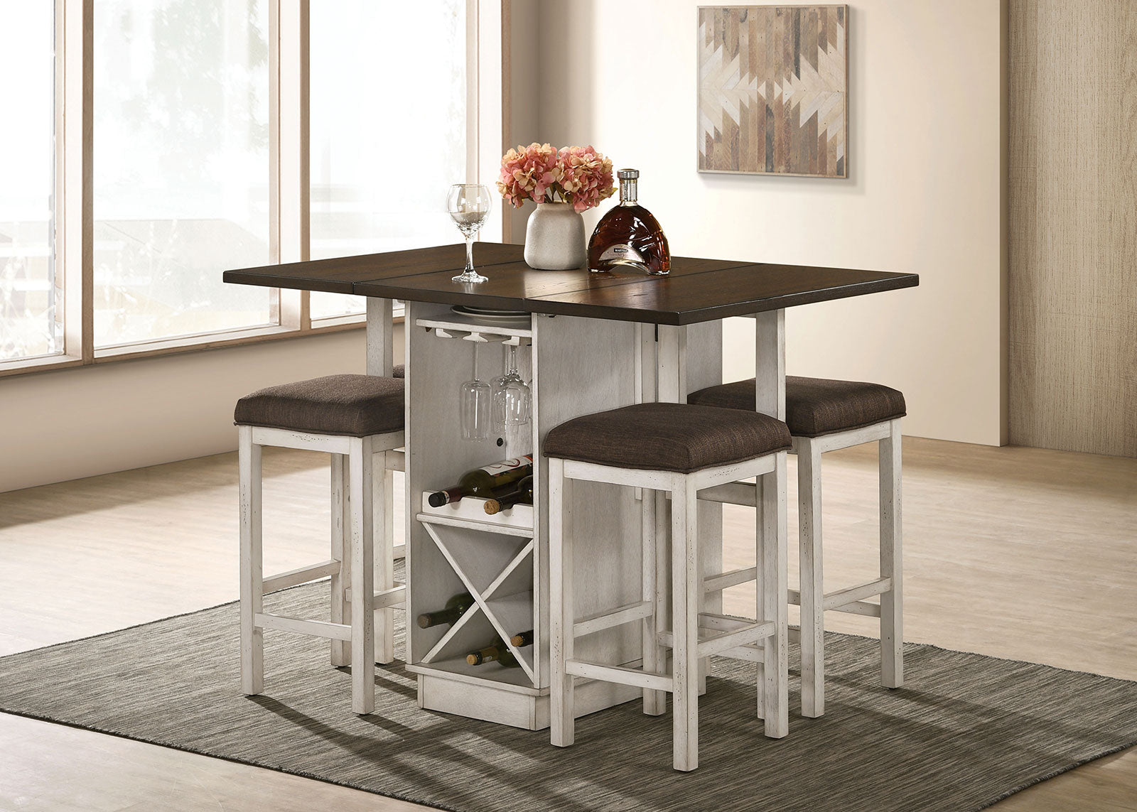 BINGHAM - 5 Pc. Counter Ht. Table Set - CM3168BR-PT-5PC
