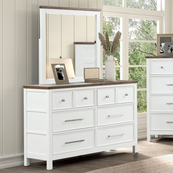PINETOP - Dresser, White/Dark Brown - FM7171WH-D