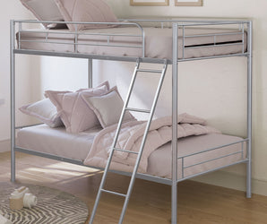 HECTOR - Twin/Twin Metal Bunk Bed (K/D), Silver - FM-BK903SV-TT