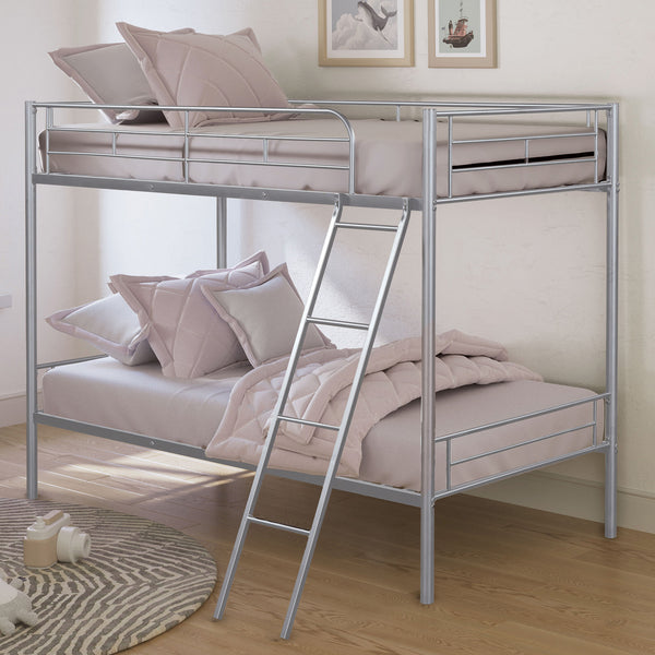 HECTOR - Twin/Twin Metal Bunk Bed (K/D), Silver - FM-BK903SV-TT