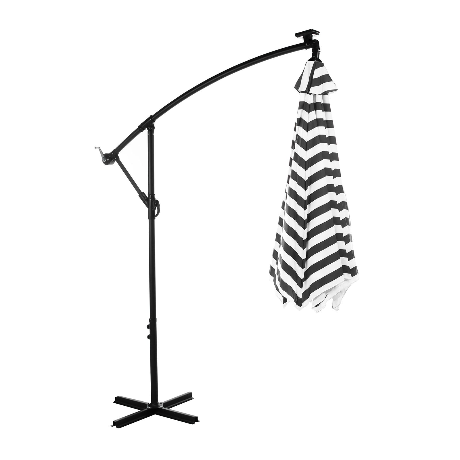 GLAM - Cantilever Umbrella w/ LED, Black/White - GM-3003BW