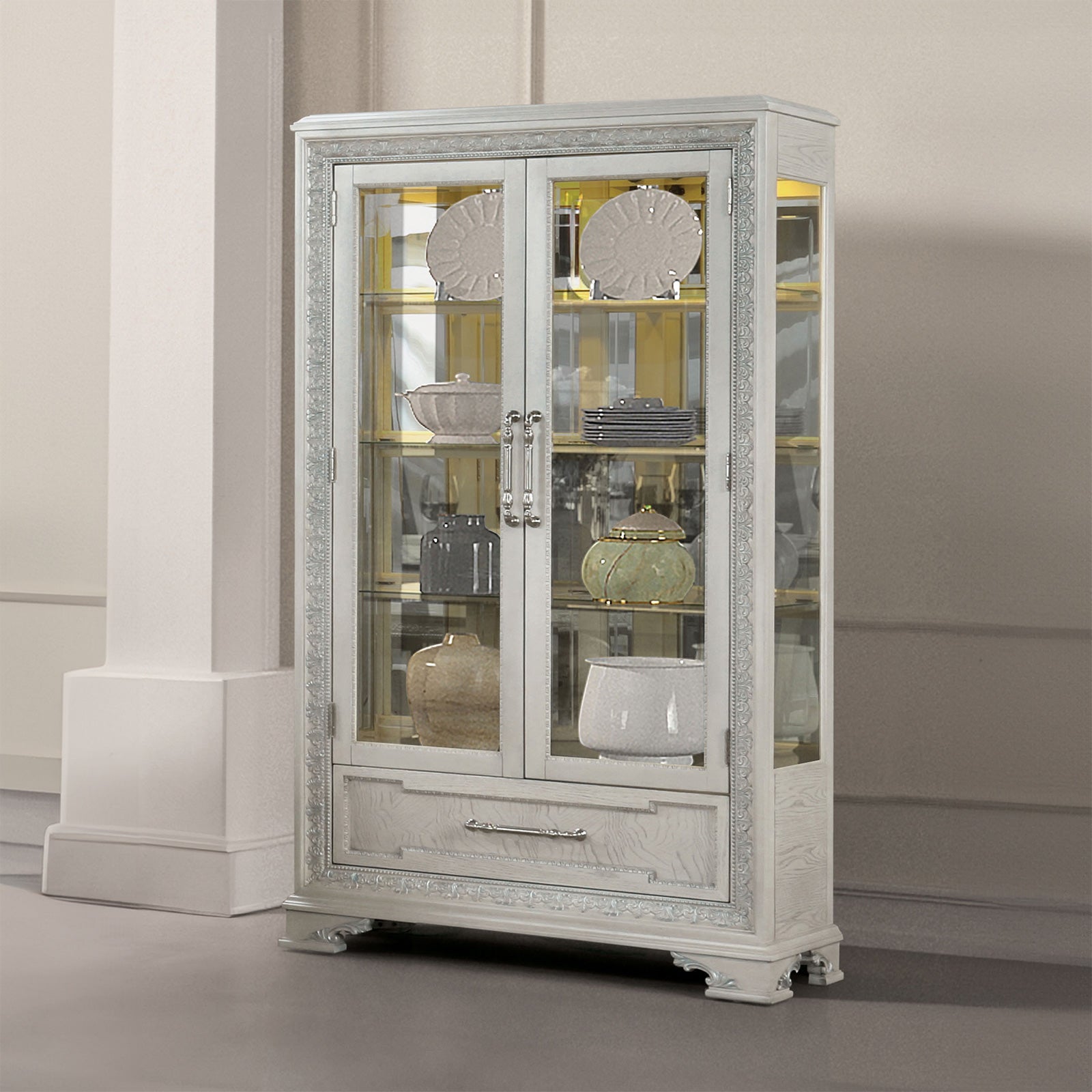 STELLA MIA - Curio Cabinet - FM31000WH-CR