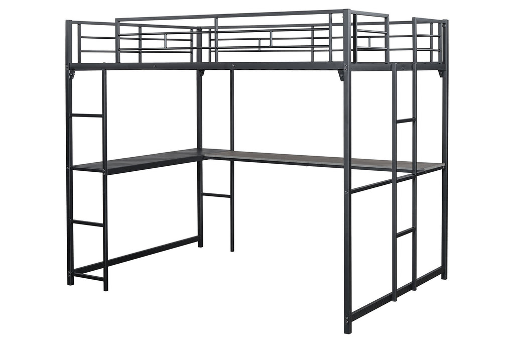 CYBILL - Full Loft Bed, Black - FM-BK905BK-F-BED
