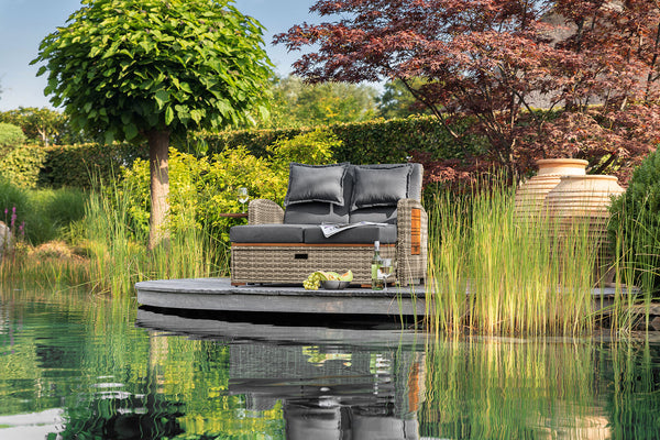 BAHIA TOBAGO - Reclining Chaise Lounge, Brown/Dark Gray - GM-1009BR