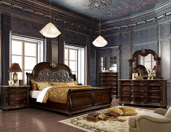 FROMBERG - E.King Bed, Brown Cherry - FM7670EK-BED