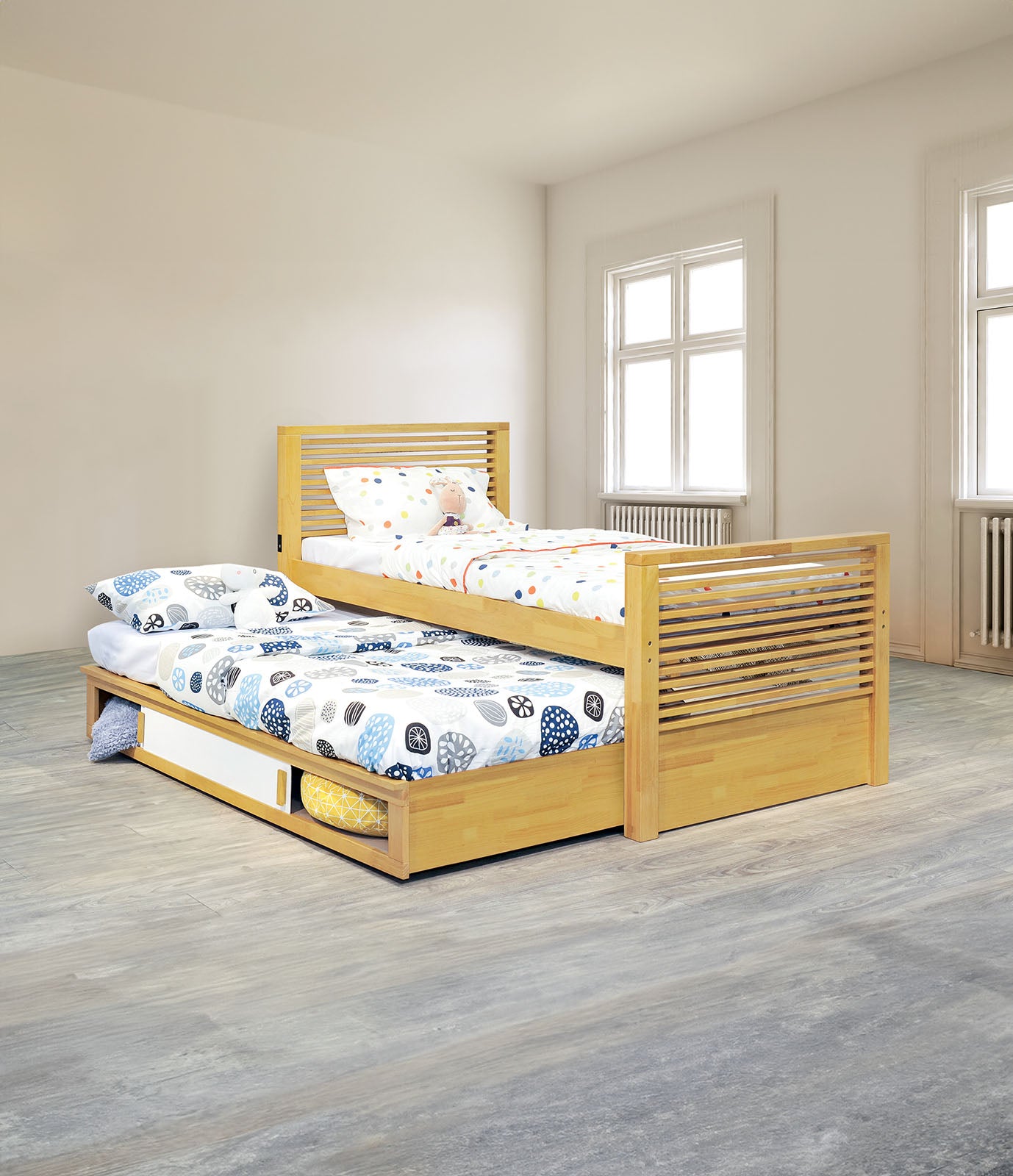 DAYVILLE - Twin Captain Bed, Light Oak - FM7103AK-T-BED