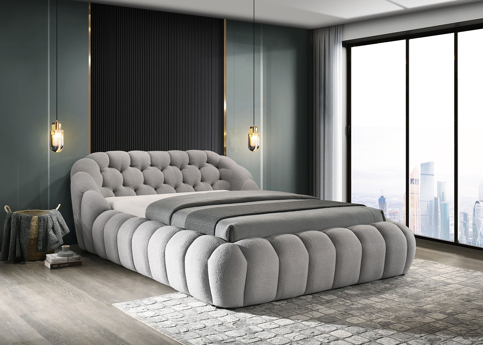 NEWQUAY - Queen Bed, Gray - FM7260GY-Q-BED