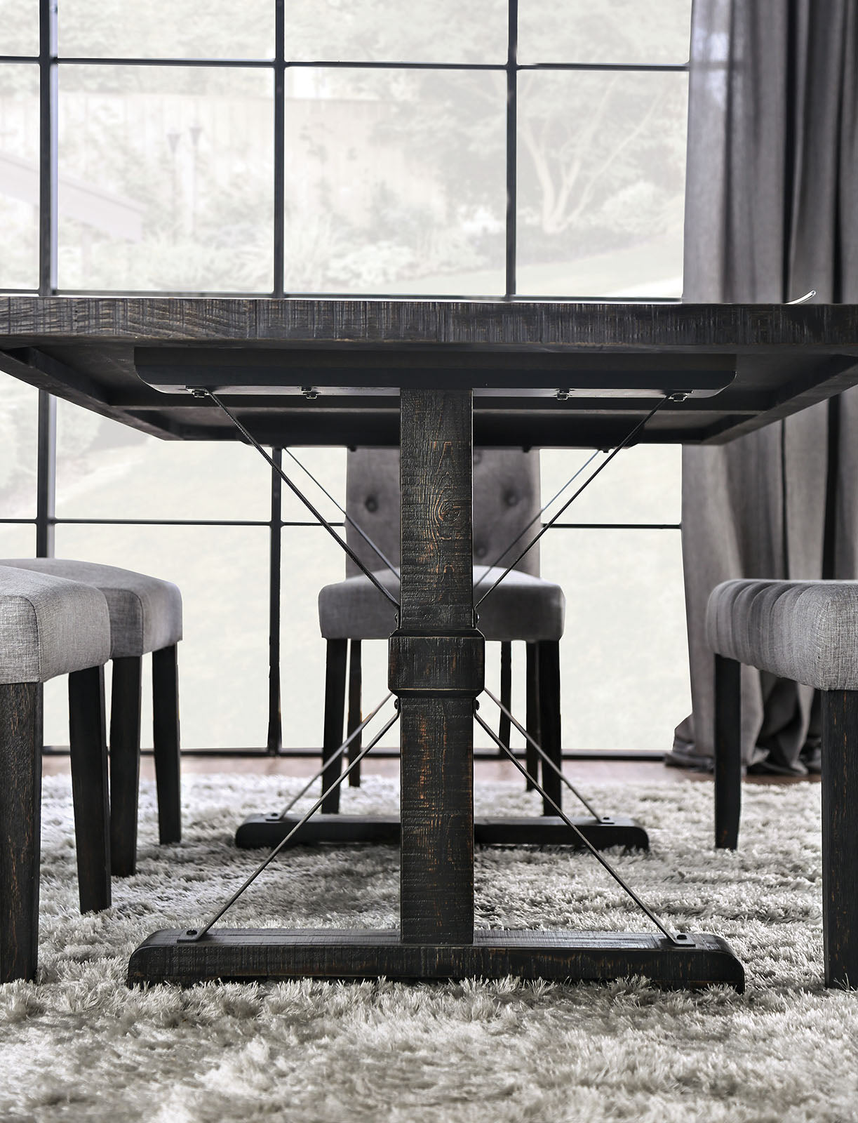 ALFRED - 6 Pc. Dining Table Set w/ Bench - CM3735T-IV-6PC-BN