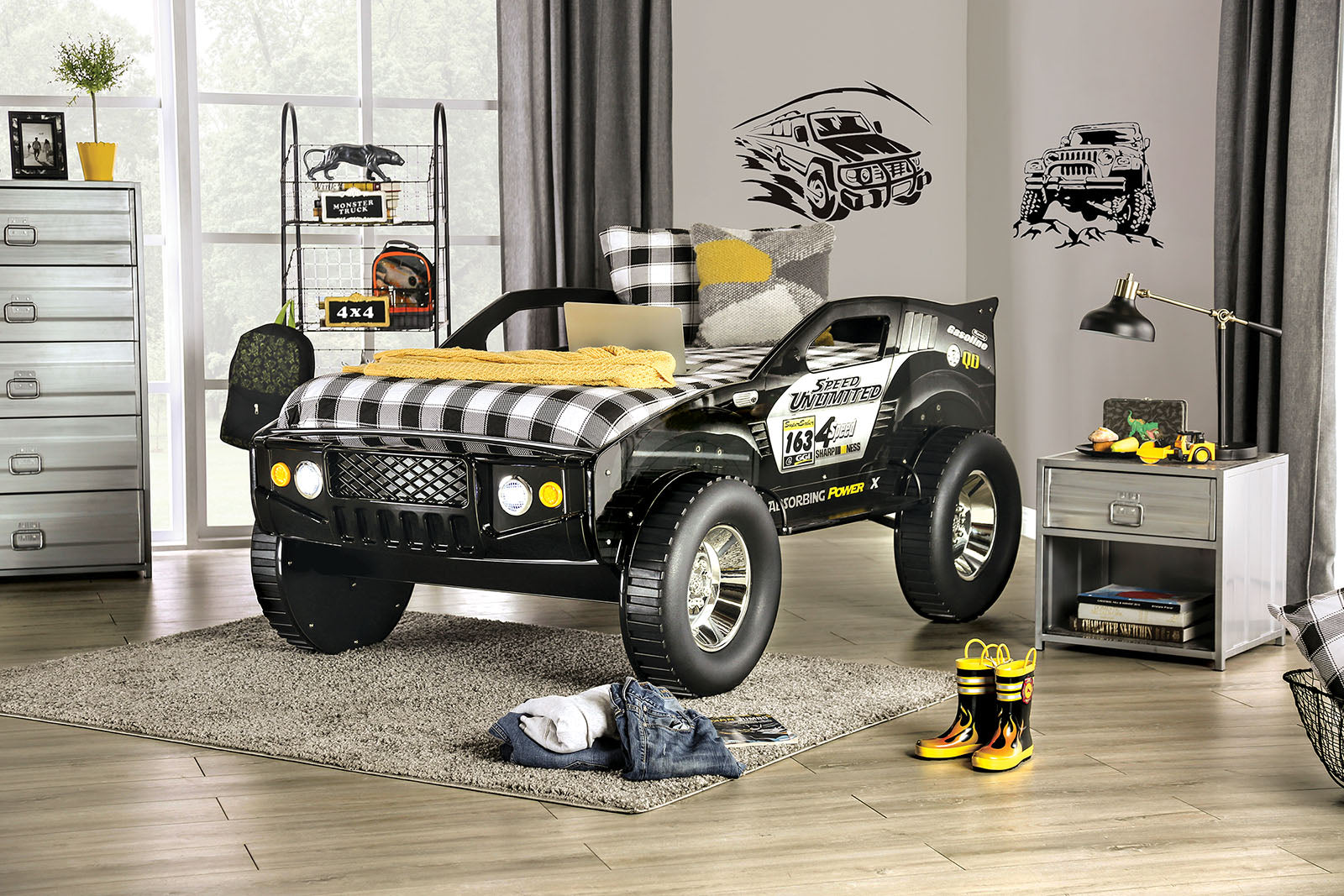 SPEED JUMP BLACK - Twin Bed - CM7641-BED