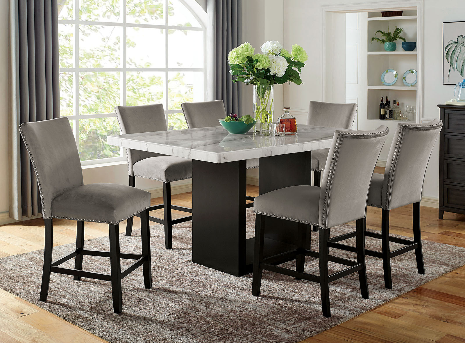 KIAN II - 7 Pc. Counter Ht. Table Set - CM3744PT-7PC