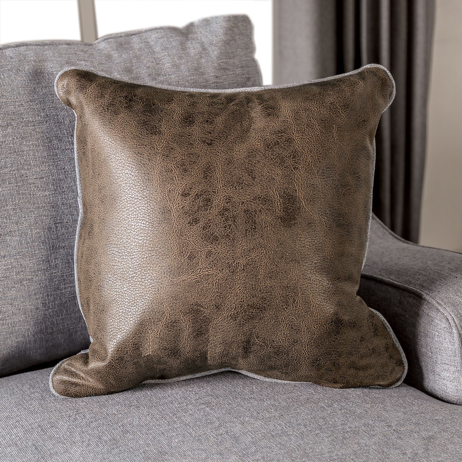 SKYLINE - Loveseat, Light Gray/Brown - SM1211-LV