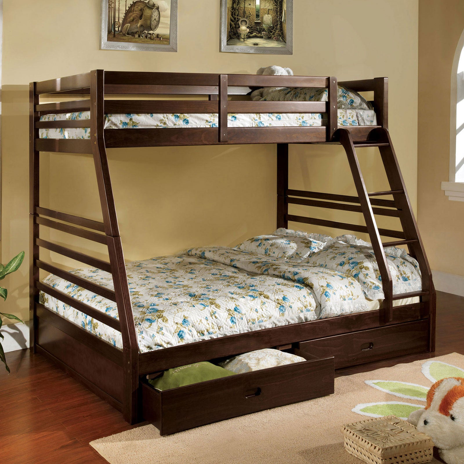 CALIFORNIA III - Twin/Full Bunk Bed w/ 2 Drawers - CM-BK588EX-BED