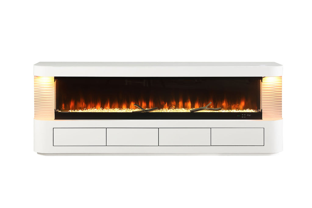 LUKEN - 71" TV Stand w/ Electric Fireplace - FM-AC8010WH-TV