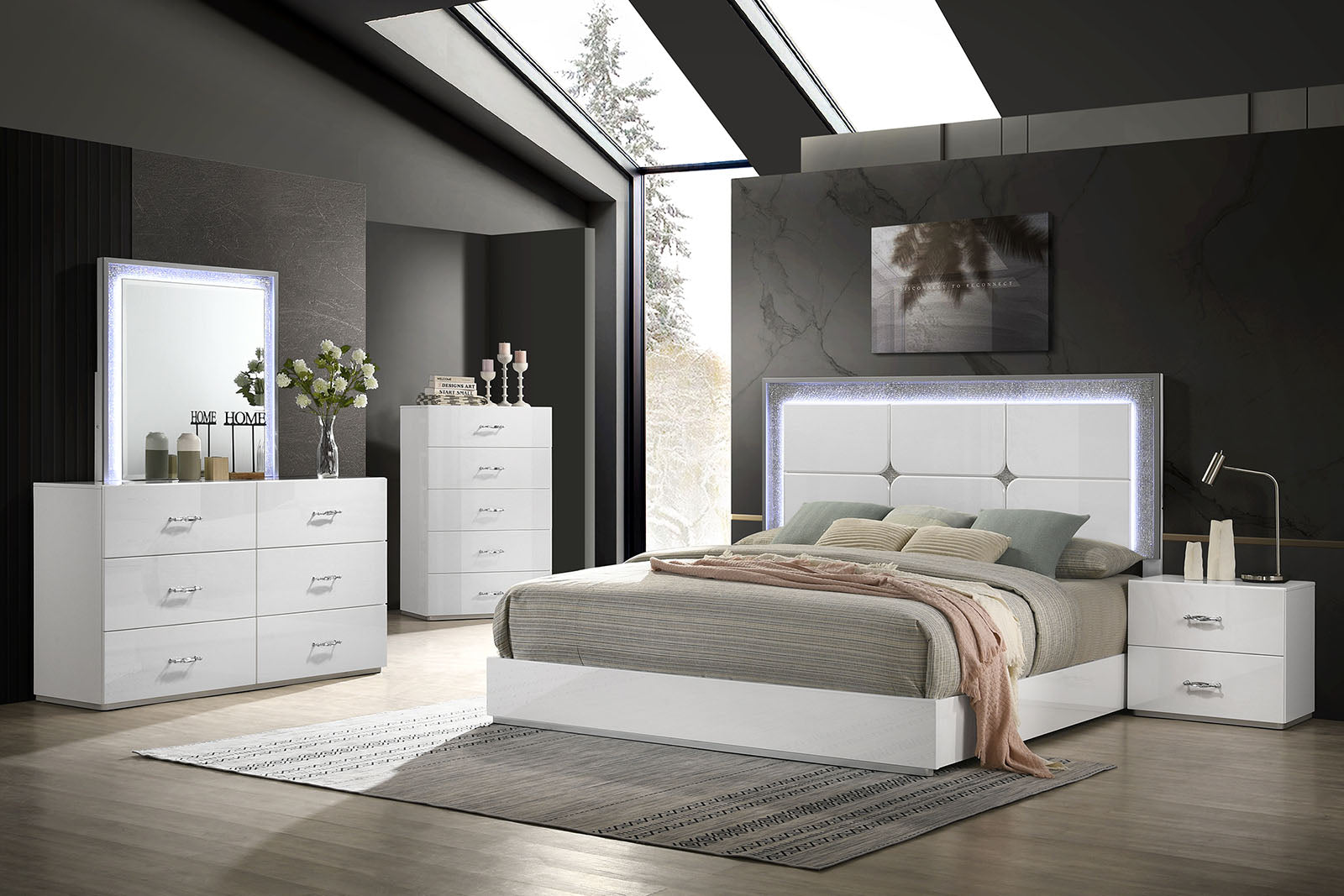 STOHOLM - Queen Bed - FM72000WH-Q-BED