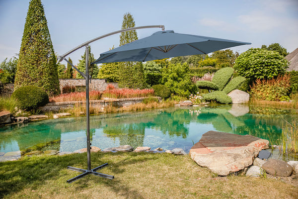 GLAM - Cantilever Umbrella w/ LED, Light Sapphire - GM-3003LS