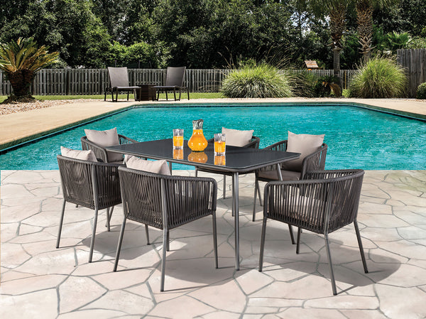 TUSHARI - 7 Pc. Outdoor Dining Set - LA-A020LG-7PC