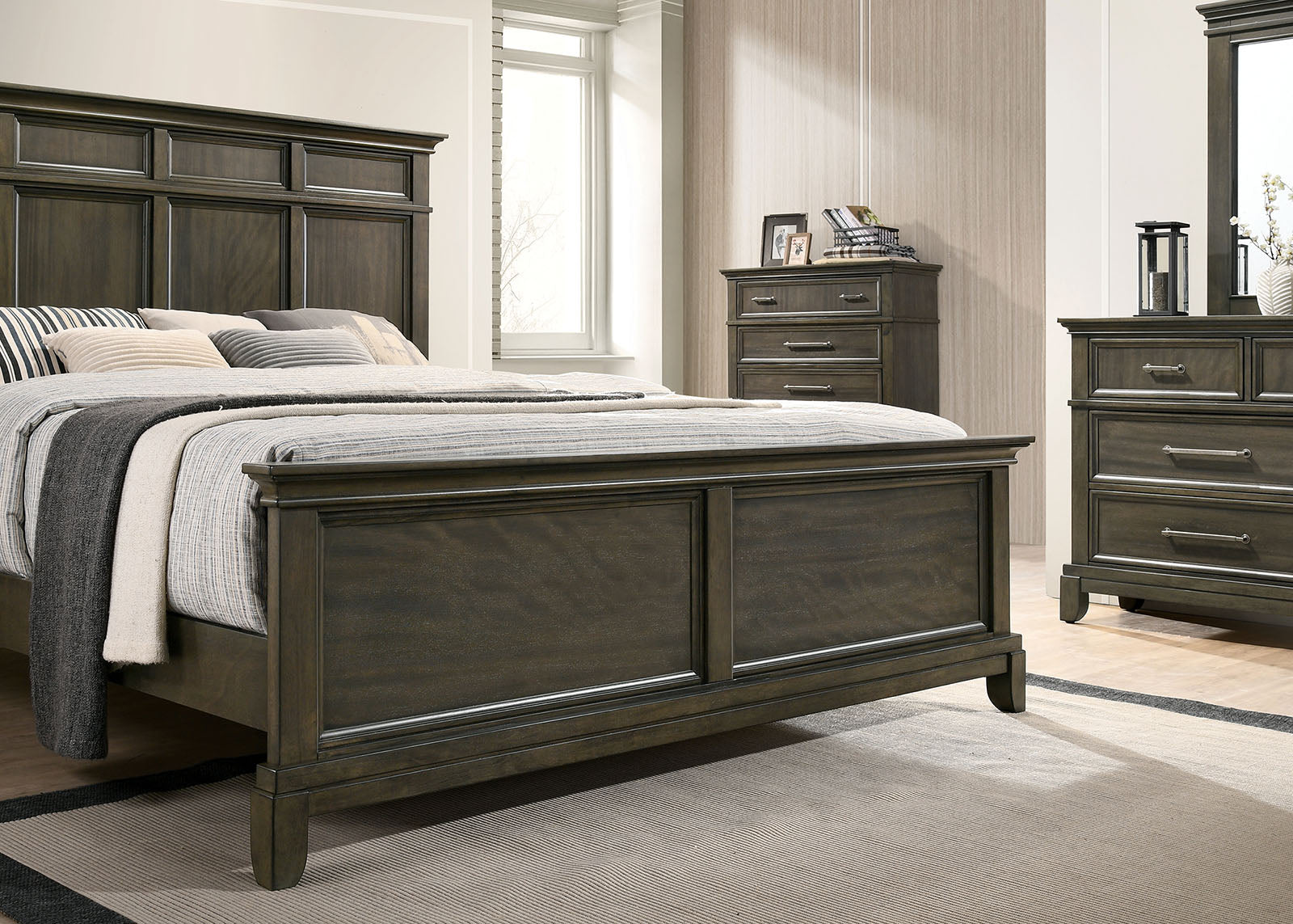 HOUSTON - 4 Pc. Queen Bedroom Set - CM7221GY-Q-4PC