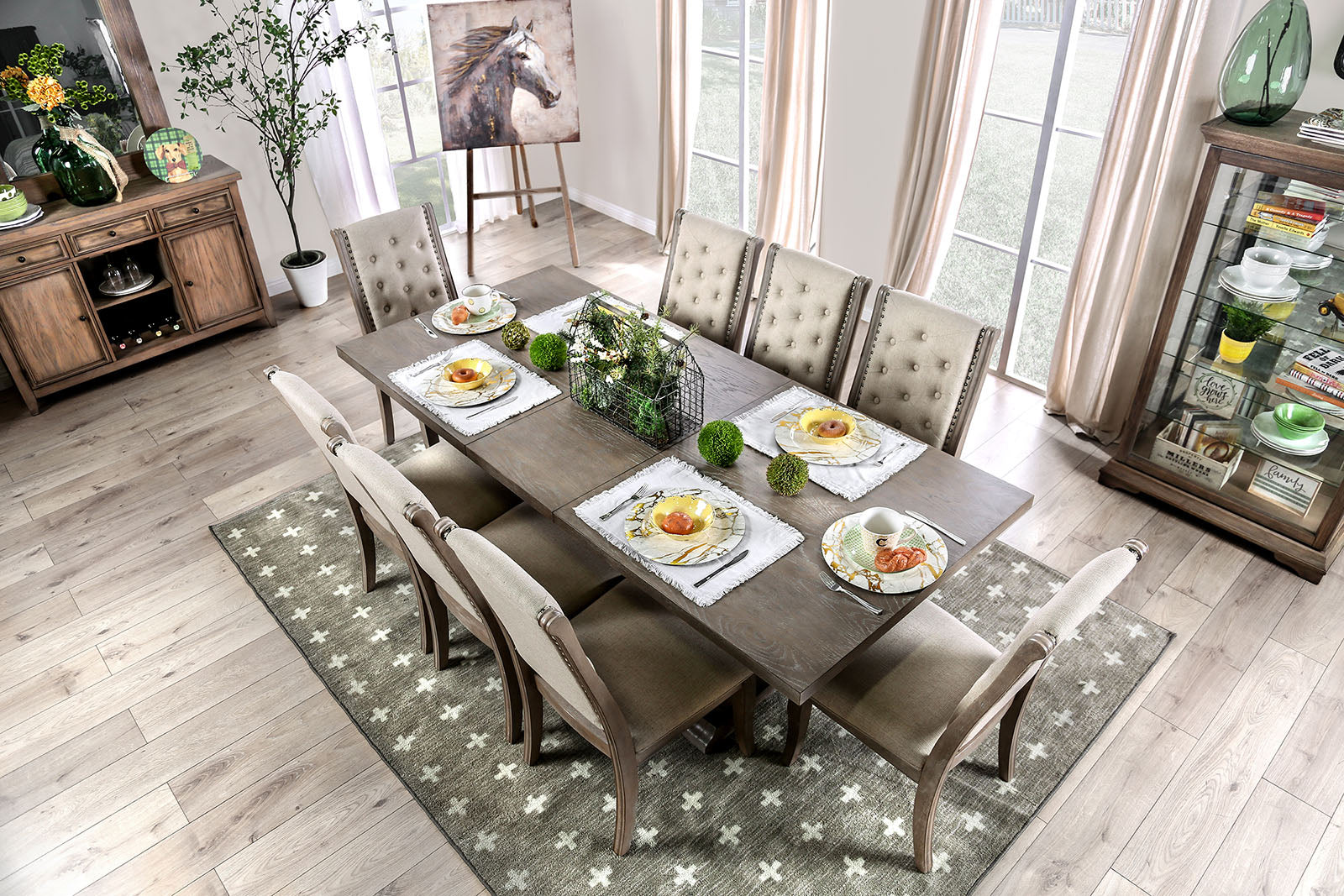 PATIENCE - 9 Pc. Dining Table Set - CM3577T-9PC