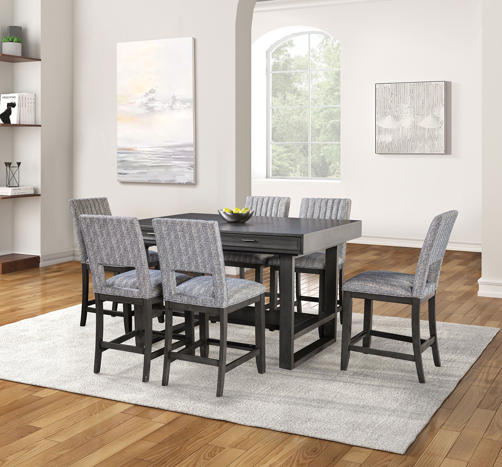 POTTON - 7 Pc. Counter Ht. Table Set - FM3425GY-PT-7PC-BL