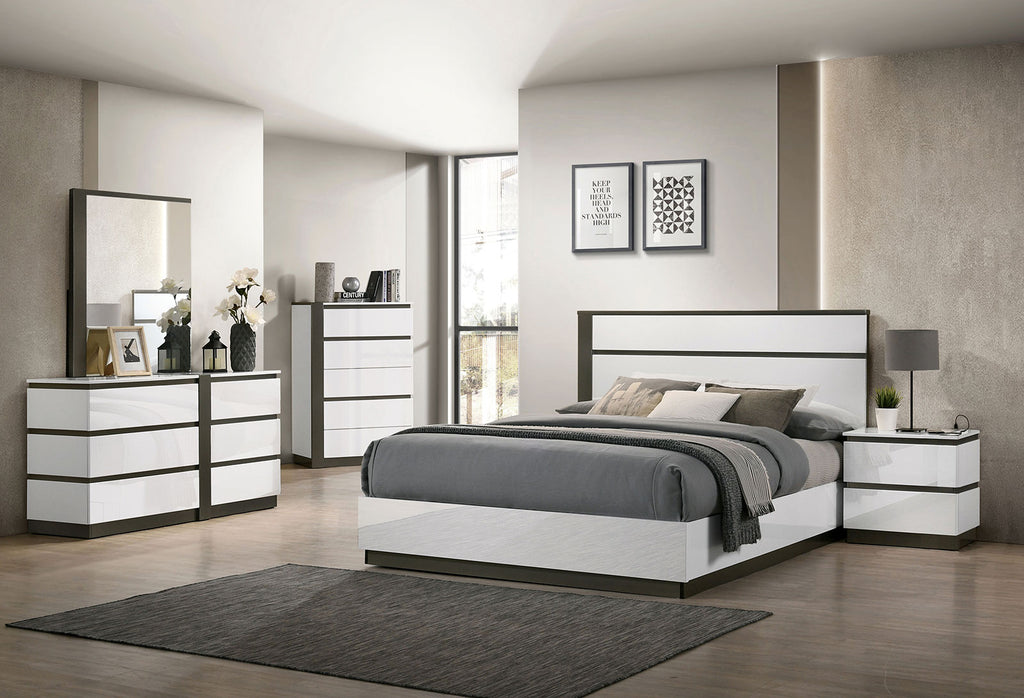 BIRSFELDEN - Nightstand w/ USB, White - FOA7225WH-N
