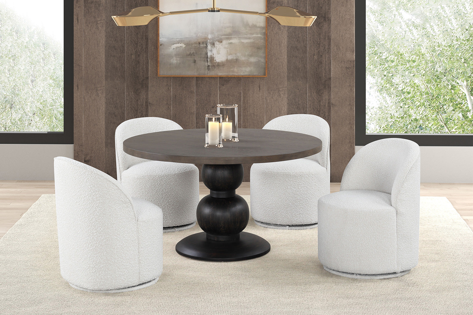 ESSEN - 5 Pc. Round Dining Set - FM3430ES-RT-5PC-01WH