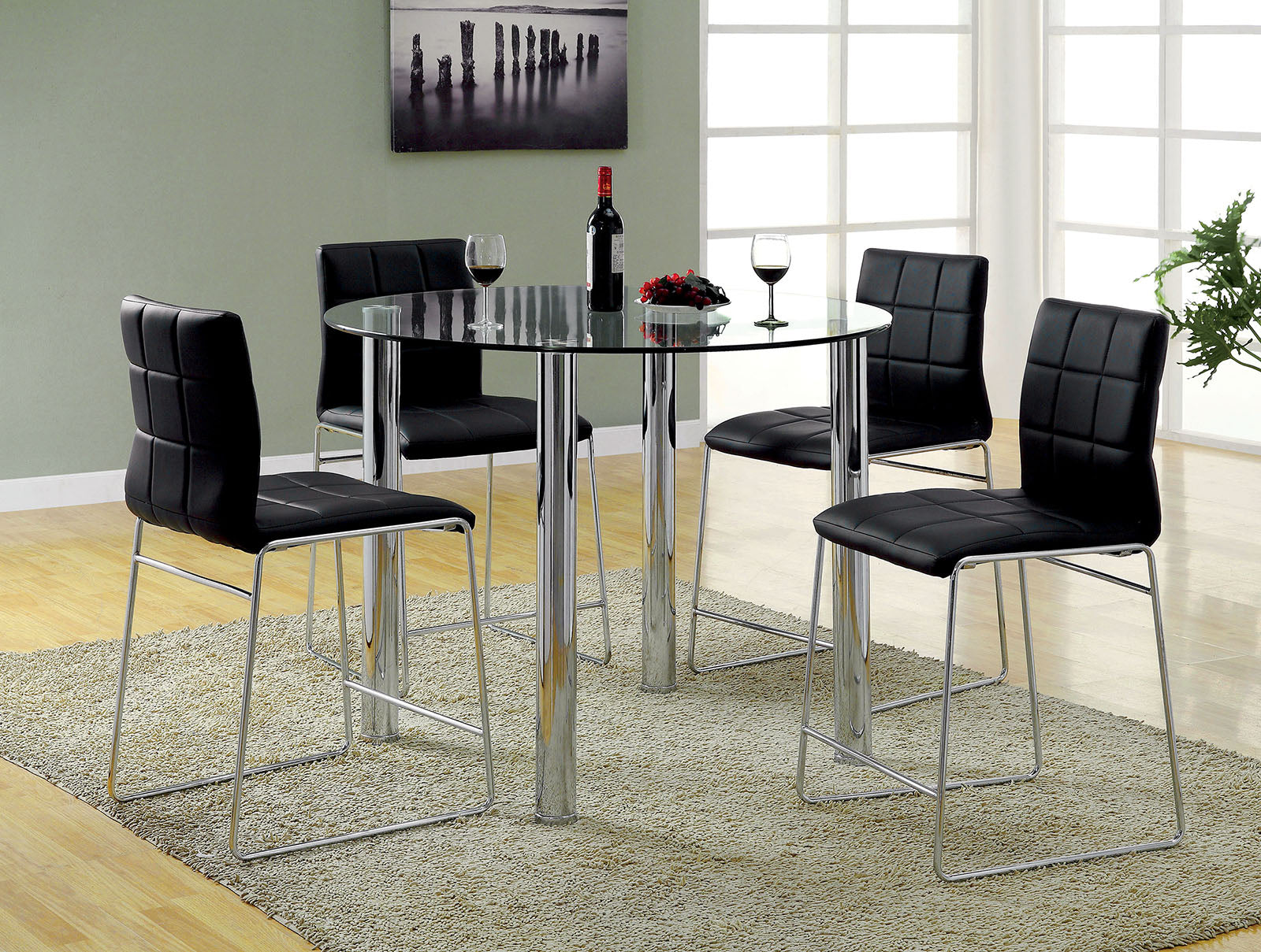 KONA II - Counter Ht. Chair (2/CTN) - CM8320BK-PC-2PK