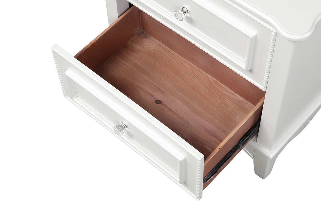NAUCALPAN - Nightstand w/2 Drawers, White - FM7456WH-N