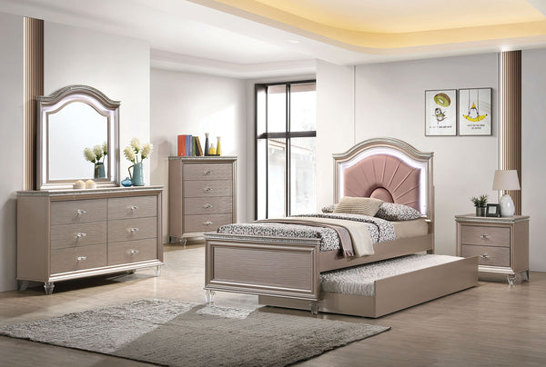 ALLIE - 4 Pc. Twin Bedroom Set w/ Trundle - CM7901RG-T-4PC-TR