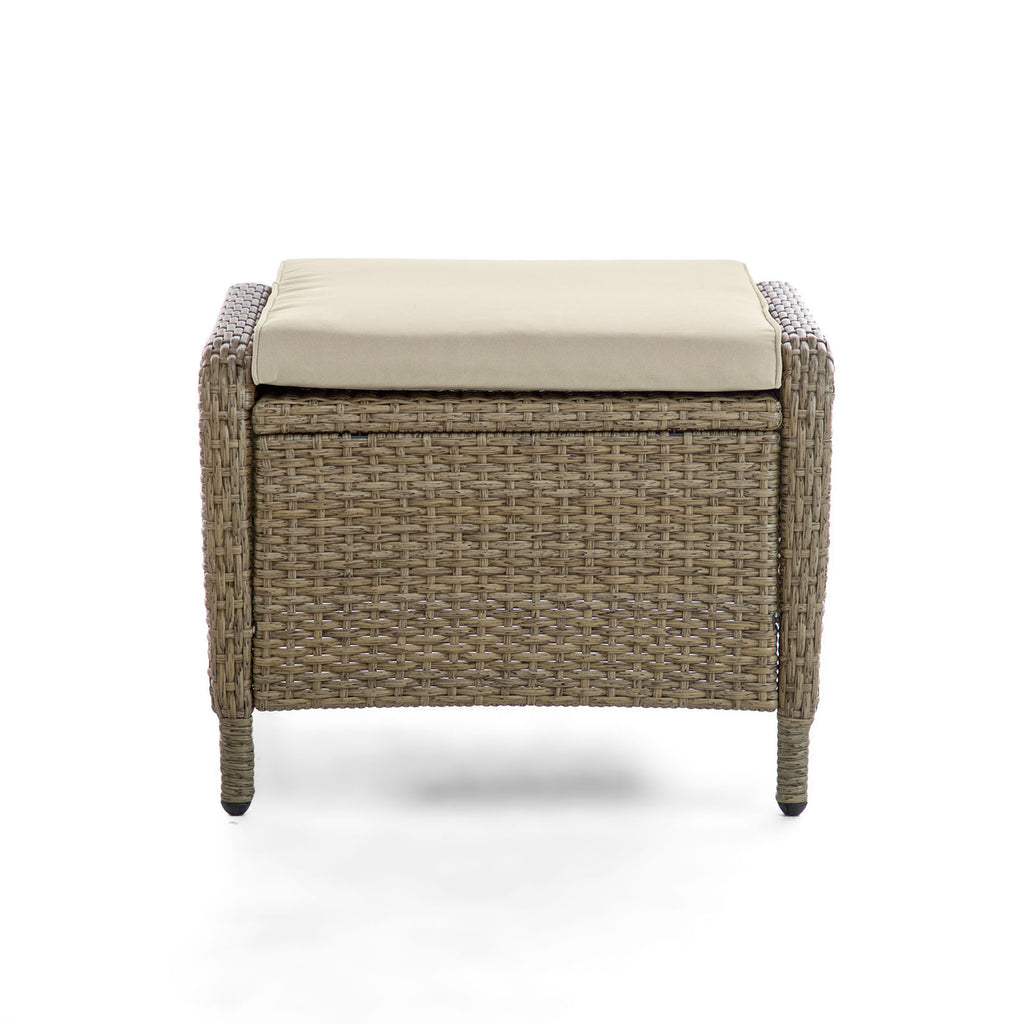MACKAY - Ottoman (2/CTN), Beige/Natural Teak - GM-2003-2PK