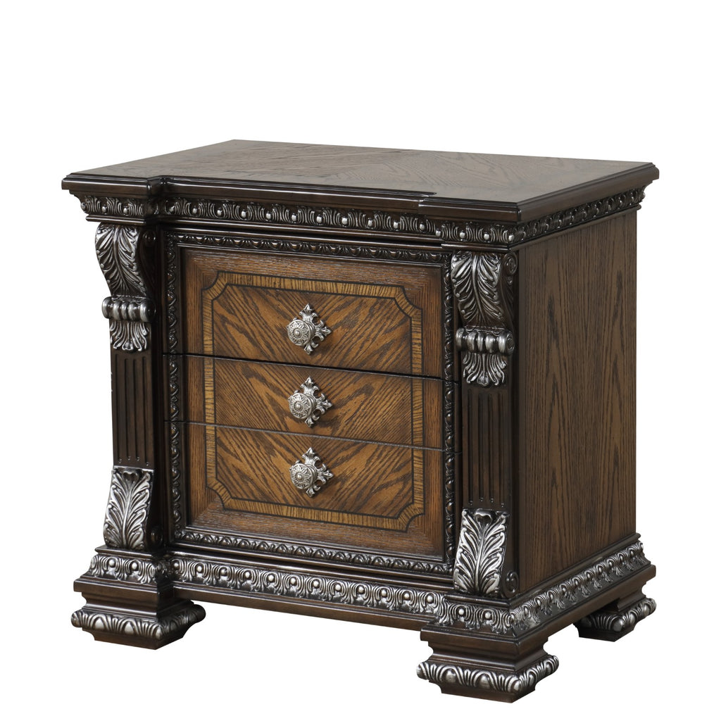 PROMENADE - Nightstand w/ Hidden Drawer USB A-C, Espresso - FM70002DB-N