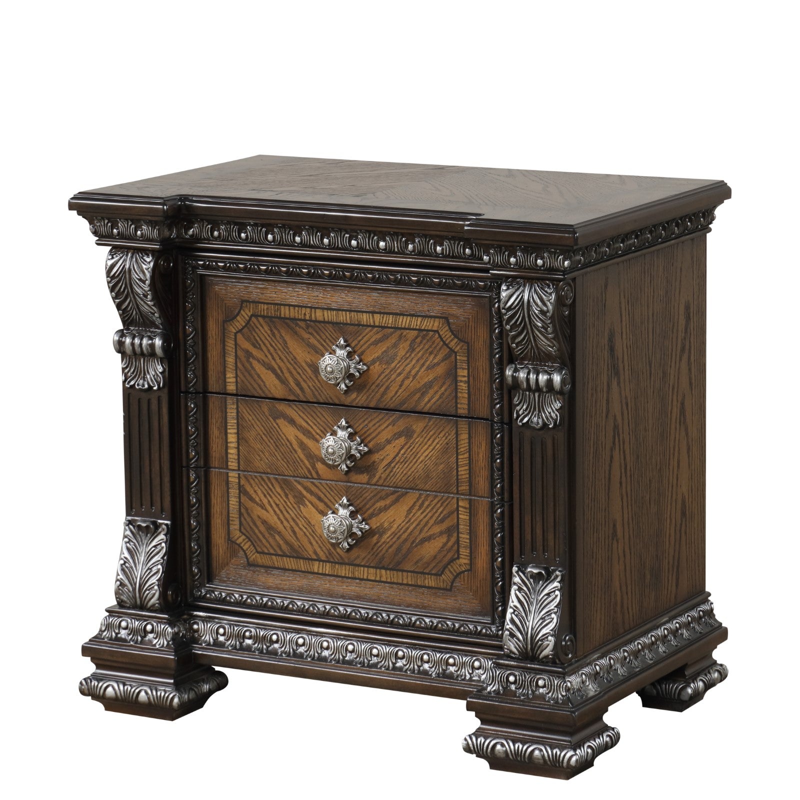 PROMENADE - Nightstand w/ Hidden Drawer USB A-C, Espresso - FM70002DB-N