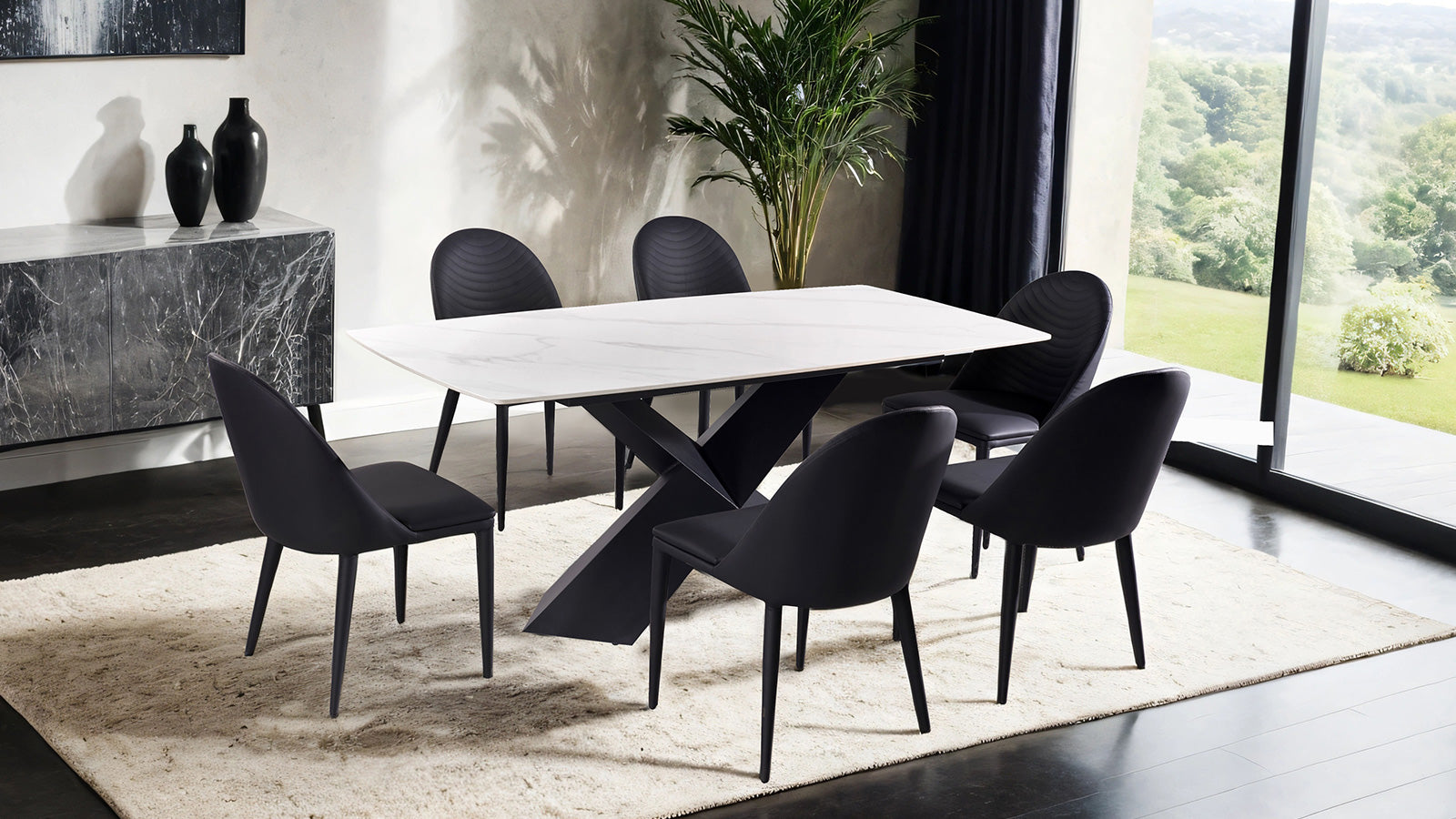 LENVIK - Dining Table - FM3700BK-T-TABLE