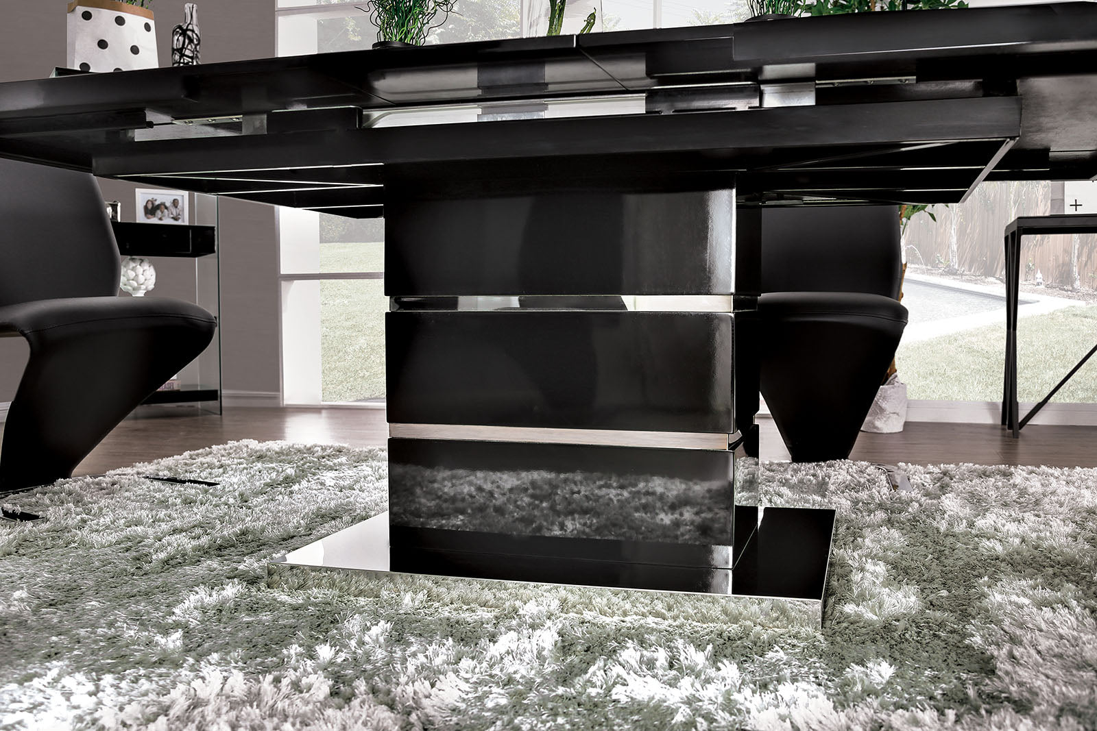 MIDVALE - 7 Pc. Dining Table Set - CM3650BK-T-7PC