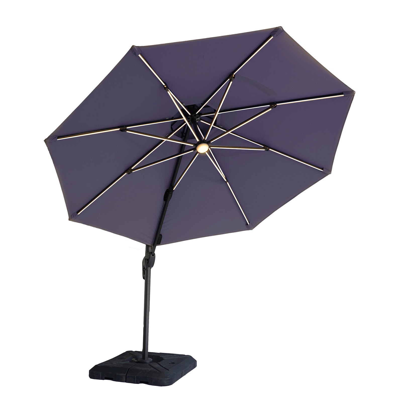 FERA - 10' Round Umbrella, LED Bulb, Navy - LA-A032BL