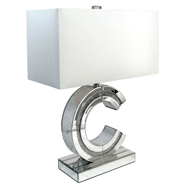 CORA - Table Lamp, Silver/White - L74005
