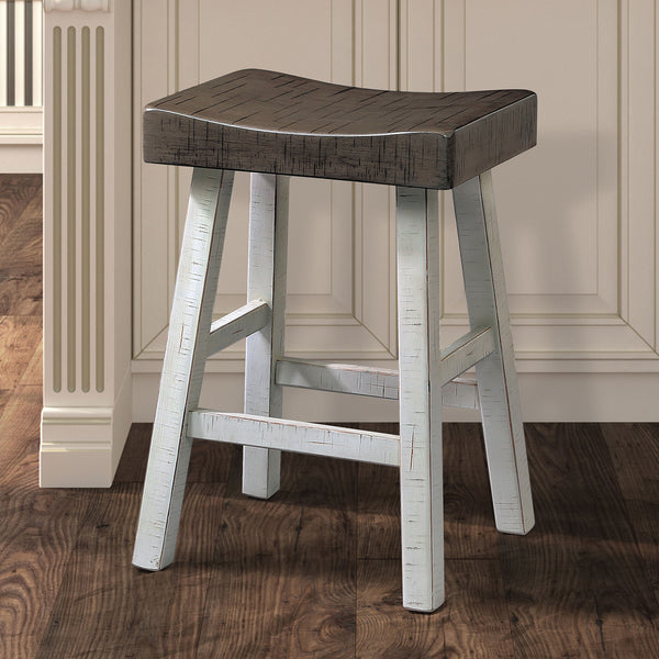 BIASCA - 24" Stool, (2/CTN), Gray/White - FM-BR3001WH-24-2PK