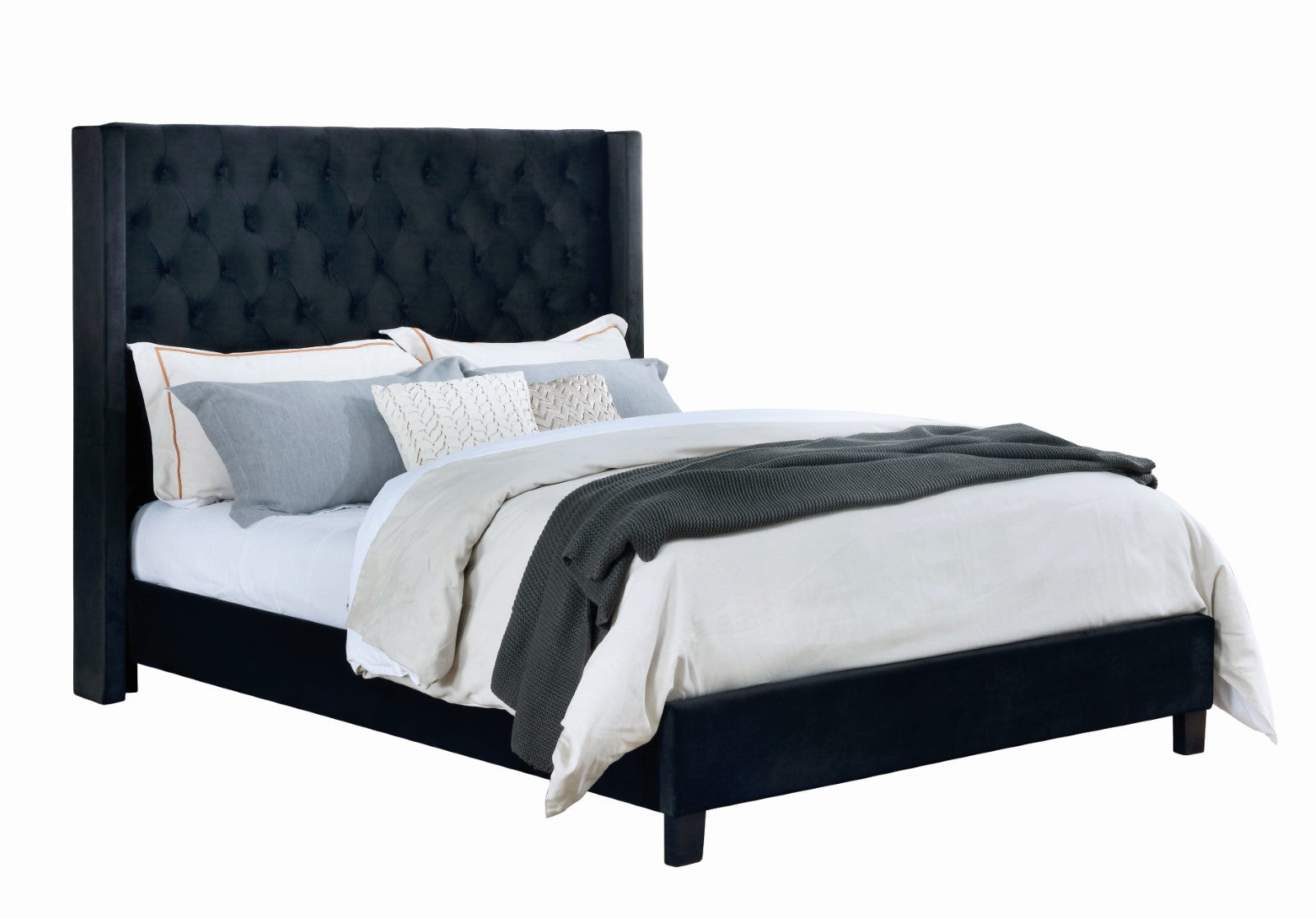 RYLEIGH - E.King Bed, Black - FM7141BK-EK-BED